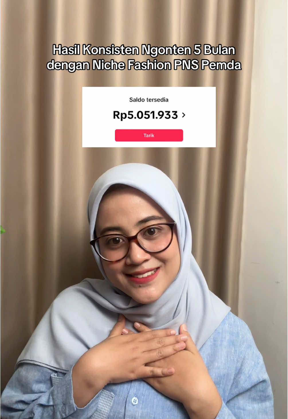 Ini aku blm pernah tarik sama sekali ya guys dari maret. Memang masih blm gede penghasilannya tapi alhamdulillah 🫶🏻✨ #kontenkreator #kreatorpns #kreatorpemula #affiliatetiktok #fypageシ 