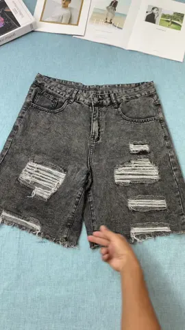 Men's Ripped Denim Shorts, Street Fashion Casual Shorts with Pockets for Daily Wear, Men's Bottoms for Summer #streetwear #Menswear #trendy #backtoschooltiktokshop #fentysuper #fyp #tiktokootd 