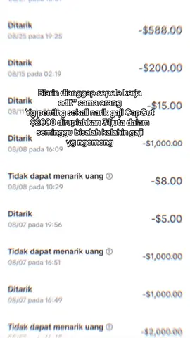 Gaji CapCut seminggu 31jt bisalah nampar omongan yg meremehkan 😎 📌Pendaftaran Kreator dibio yaa gratis, full bimbingan🥳