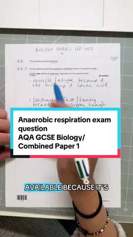 Anaerobic respiration exam question  AQA GCSE Biology/Combined Paper 1 #gcsesciencetutor #sciencerevision #sciencetutor #gcsebiologyrevision #biologytutor 