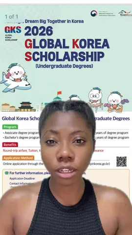 Global Korea Scholarship. Applications for GKS Undergraduate 2026 is open. Check the comments for the link. #gks #globalkoreascholarship #foryou #korea #gksscholarship 