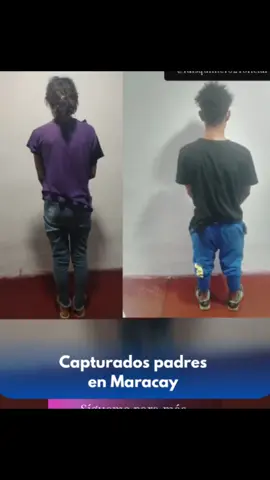 😭​Dos personas fueron detenidas en el municipio Girardot por el presunto delito de maltrato inf4ntil contra su propio h!jo. La detención se llevó a cabo el jueves 4 de #septiembre, luego de que las autoridades recibieran una denuncia formal.🗣️🗣️ 🚔​El caso inició cuando una ciudadana, cuya identidad se mantiene en reserva, se presentó ante la Estación Policial Municipal #Girardot para reportar el presunto m4ltrato. Inmediatamente, una comisión del Cuerpo de #Policía Nacional Bolivariana (C.P.N.B.) se movilizó junto con #consejeras de protección de la Ley Orgánica para la Protección de Niños, Niñas y Adolescentes (LOPNNA). ​Al llegar al lugar de los hechos, las autoridades confirmaron la situación al encontrar al menor con claras l3siones visibles entre las piernas y las rodillas. En ese momento, los padres del niño, identificados como Francis Quiñones y Berro Miguel, fueron aprehendidos y trasladados a la estación policial. ​El niño fue atendido de inmediato. Primero, fue llevado al Centro de Diagnóstico Integral (CDI) El Hipódromo, donde el personal médico recomendó una evaluación más exhaustiva. Posteriormente, fue trasladado al Seguro Social San José para recibir atención especializada de un pediatra. ​La Estación Policial Municipal Girardot informó que el caso ha sido notificado a la Fiscalía 16º del Ministerio Público para que se inicie la investigación penal correspondiente.  Se ha hecho énfasis en que todo el procedimiento se realizó bajo la supervisión y acompañamiento de las funcionarias de la #LOPNNA, garantizando así la protección de los derechos del menor, según la información revelada de manera oficial.