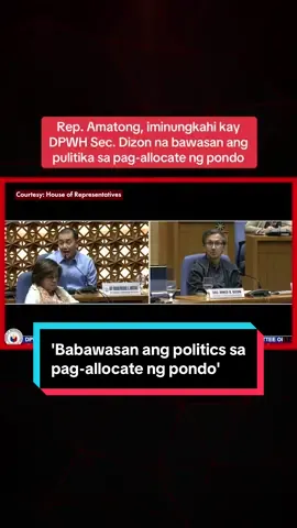 BABAGUHIN ANG FORMULA SA PAG-ALLOCATE NG PONDO 'Yan ang sineguro ni Public Works Sec. Vince Dizon kay 3rd District Zamboanga del Norte Rep. Adrian Amatong sa pagdinig ng Kamara sa 2026 budget ng Department of Public Works and Highways (DPWH), Sept. 5. Problema raw kasi sa distrito ng kongresista ang kakulangan ng proyektong pang-impraestruktura sa kabila ng pangangailangan nila rito.