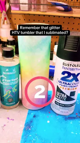 Remember that white glitter HTV Tumblr that I sublimated on to see if it would work? It was ugly, until it wasn’t. What do we think?  #htv #crafty #tumblertok #rustic 