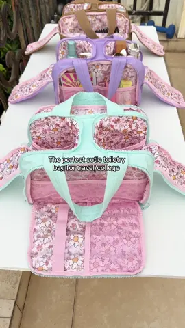 This travel bag is adorable and great quality with lots of storage!✨🫶👜 #toiletrybag #travelorganizer #homeessentials #packinghacks #travelmusthaves #fashionproducts #packwithme #cozyloucia #cozylouciabag #fallfashion #fallbag 