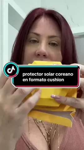 protector solar coreano en formato cushion #spf50 #sun #Summer #skincare #protection 