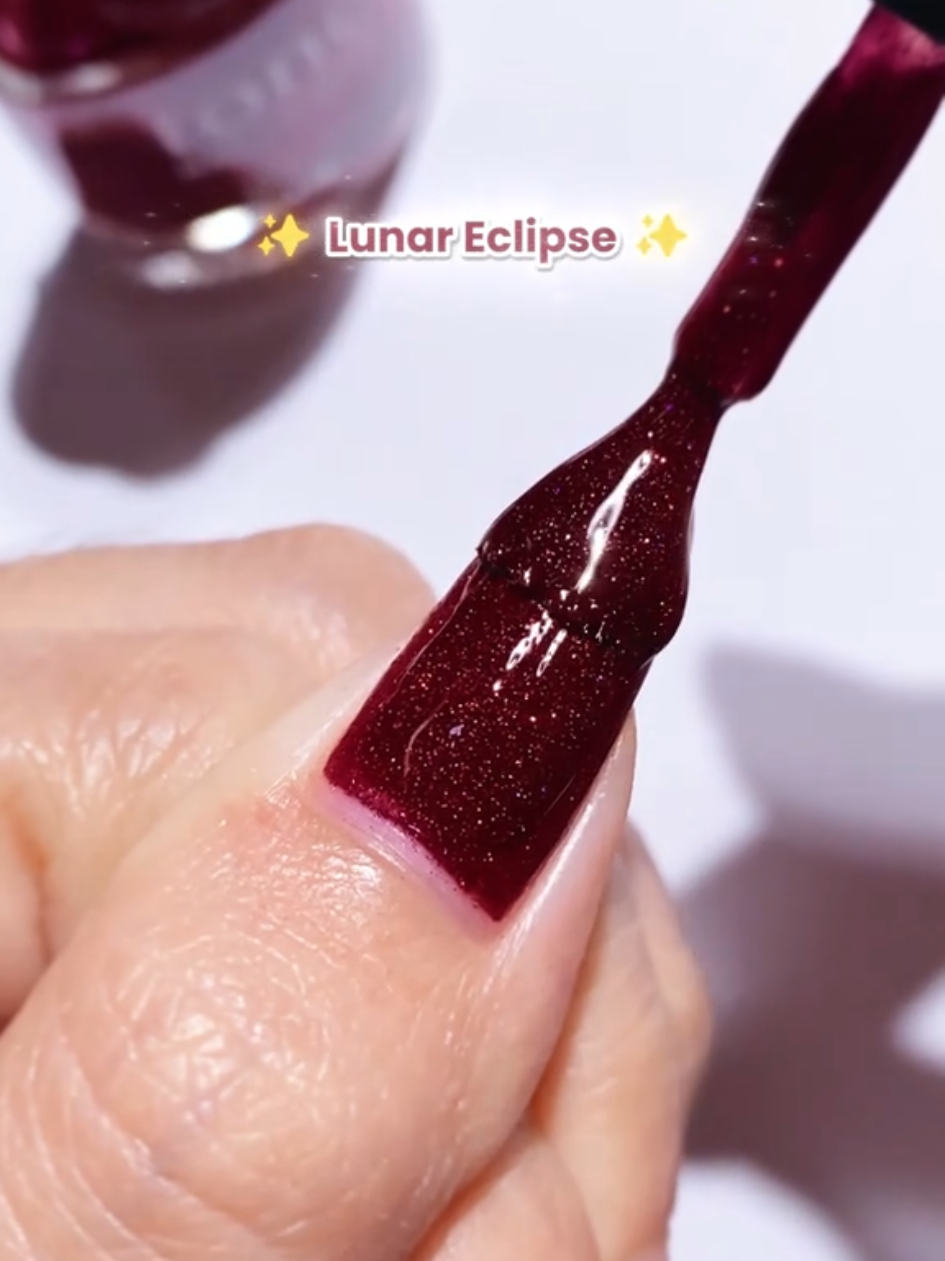 Best colors to vibe with this September!   Jelly Collection  ✨  🌙 Lunar Eclipse 💎 Diamond Dust 🌑 Blood Moon 🌊 Reflection 🌸 Sakura 🌟 Golden Dreams Mana yang paling jadi mood kamu bulan ini? 💅   #BestColorToTry #ShadesKutek #KutekLokal #KutekHalal #KutekTONE 