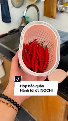 Hành tỏi ớt để trong hộp có rổ tách nước mini này bảo quản được lâu lắm luôn #phanhotro #inochi #hopdungthucpham #dogiadung #tiktokshopviral 