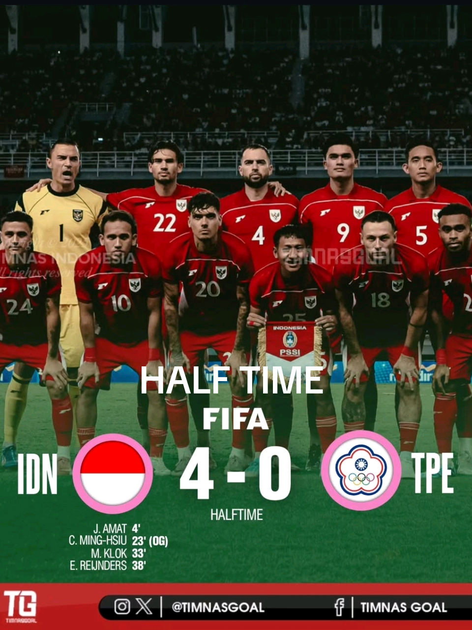 Daftar Pencek Goal di Half Time Indonesia vs Chinnes Taipe pada Timnas Match Day hari ini#timnasindonesia #goal #indonesia🇮🇩 #taipei 