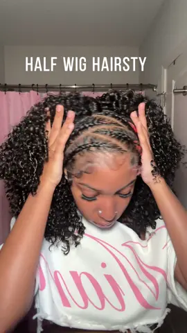 This is so cuteeee😍😍 using 20inches 250density kinky curly half wig from @OQHAIR @oqhairshop #halfwig #halfwiginstall #tiktoktopwigs #kinkycurlyhair #naturalhair  