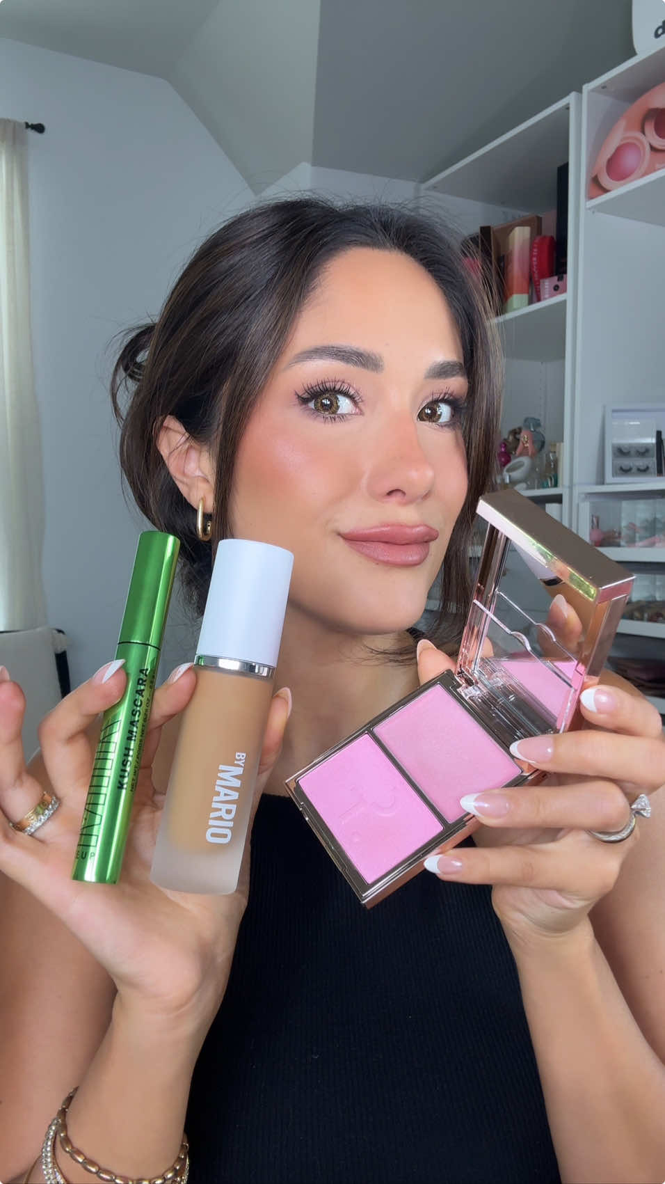 Today I tested out the newest makeup releases specifically high end!💘 @sephora  ​ ​linked in my LTK🔗 ​ ​MAKEUP BY MARIO  SurrealSkin® Natural Finish Foundation (shade 12O) @makeupbymario  ​What it is: A foundation with a natural finish and weightless medium coverage that smooths and blurs for a second-skin effect, provides all-day shine control and up to 16 hours of hydration ​ ​MILK MAKEUP  KUSH Big Hit Lifting + Volumizing Mascara @milkmakeup  ​What it is: A clean, buildable, volumizing mascara for intensely fuller-, thicker-looking lashes that won’t flake, clump, smudge, or droop for up to 12 hours. ​ ​PATRICK TA  Major Glow Creme & Powder Light Reflecting Translucent Highlighter Duo @Patrick Ta Beauty  ​What it is: An intentionally translucent cream-and-powder highlighter duo that lets skin shine through ​#makeupreview #newmakeupreleases #sephora #newatsephora #makeupbymario #patricktabeauty #patricktahighlighter #makeupbymariofoundation  @Vianney Strick  ​