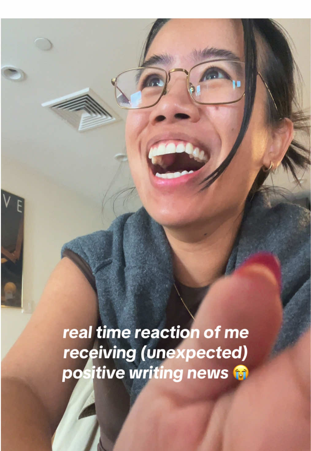 I’m freaking out it’s not THE news every writer hopes for but still a huge step for me 🥹 accepting suggesting for a sweet treat to celebrateee #writingupdate #aspiringauthor #writingjourney #writingabook #writingprogress 