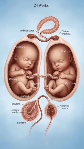 24 week twins development inside #pregnancyjourney #fetus #pregnancy #pregnant #babydevelopment 
