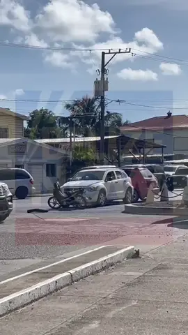 TRAFFIC ACCIDENT AT FREETOWN ROAD AND ST. THOMAS STREET THIS MORNING IN BELIZE CITY A road traffic accident at the corner of Freetown Road and St. Thomas Street in Belize City brought traffic on the south side to a near standstill this morning.  A small Dodge car collided with a scooter, and the scooter driver was transported to the hospital for medical examination. The incident caused delays as commuters made their way to work. #belizenow