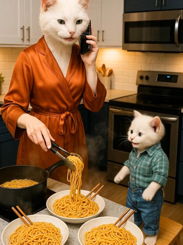she choose call and lost her family #aivideos #cat #ai #aicat 