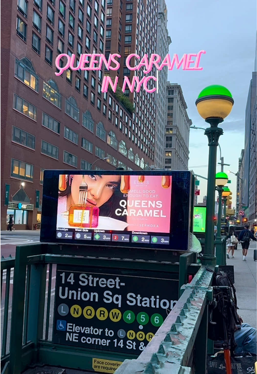 Spotted in the wild: QUEENS CARAMEL is lighting up NYC subway stations!📍NYC community—snap a pic, tag us, and post for a chance to WIN a full-size bottle of QUEENS CARAMEL eau de parfum. 💖 #ellisbrooklyn #nyc #nycsubway #sephora #perfumetok @Rebecca Ghaderi 
