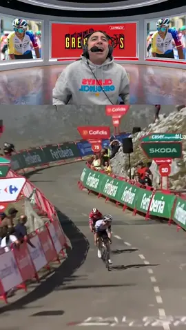 Exhibición de Joao Almeida en el imposible Angliru! Hizo toda la parte extrema de la trepada de cabeza, eliminó a todos sus rivales y solo Jonas Vingegaard pudo aguantarle la rueda! Nunca pidió un relevo y terminó con merecido triunfo! Enorme el portugués! Vingegaard sigue líder! #LaVueltaxRCN