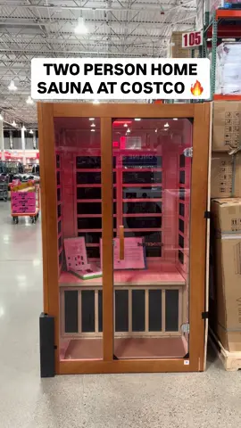 🧖🏼‍♀️ Two Person Sauna at Costco! This features a tempered glass door, LED control panel, built in bluetooth, and more! It measures 46”W x 36”D x 75”H. I don’t need it...but I sure do want it! 😩 Grab it for $1799.99 #costco #sauna 