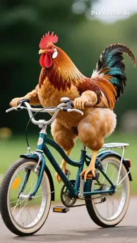 chicken #ai #دراجه #bicycle 🐔 🍗 دجاجه تذهب للعمل بالدراجه #دراجه #اغنيه 