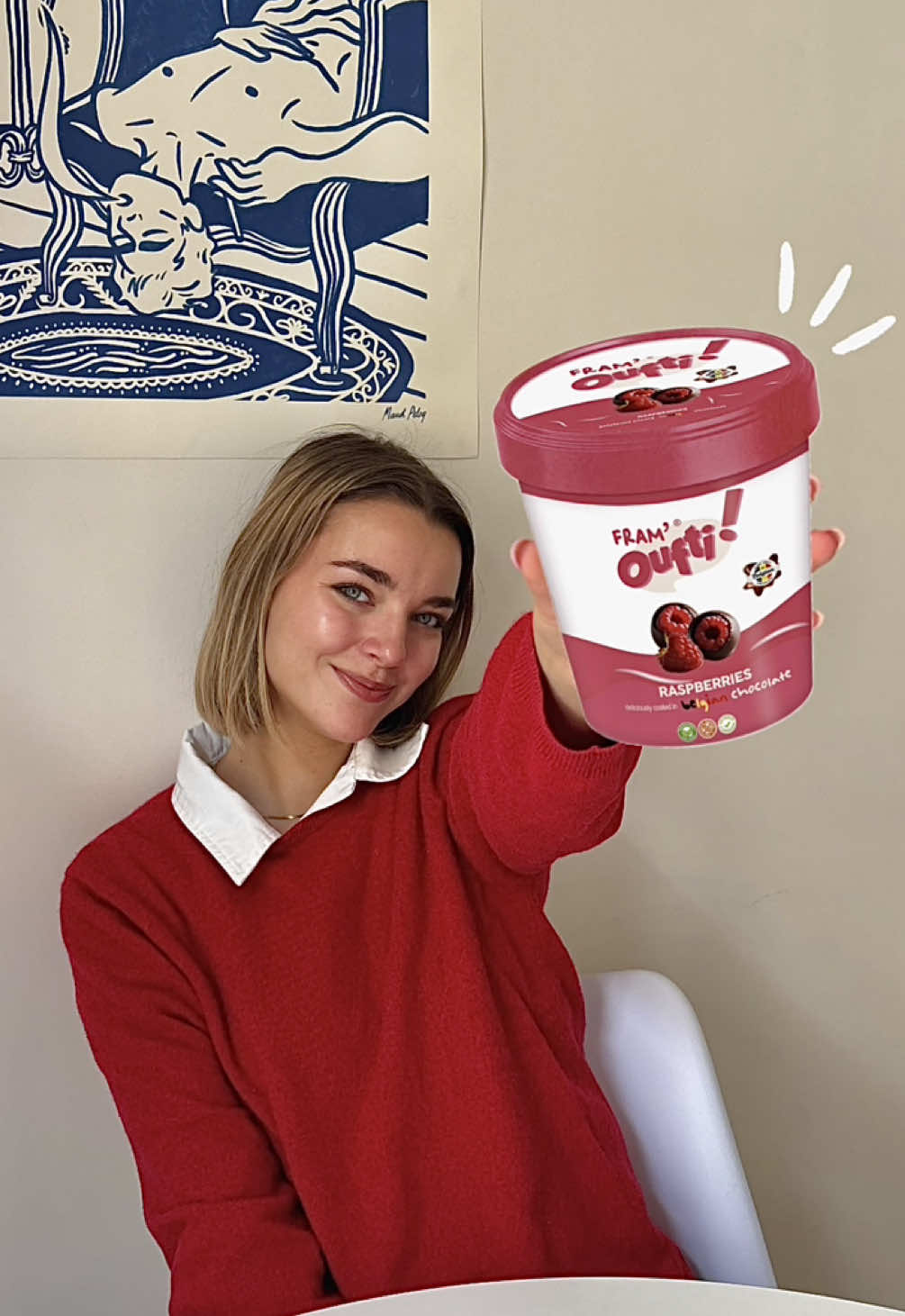 Pour cette recette il vous faut :  - des Oufti bananes  - des Oufti fraises  - des fram’Oufti, la nouveauté de la marque!  @oufti_be , ce sont des fruits enrobés de bon chocolat belge, produits à Hamoir  Et vous, c’est lequel votre Oufti préféré ?  *collaboration* #oufti #framoufti #FoodTok #framboisechocolat 
