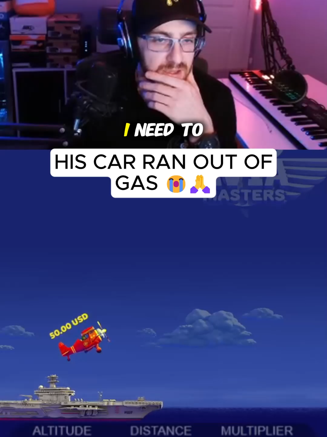 His car ran out of gas 😭🙏#aviamasters #planegame #kickstreaming