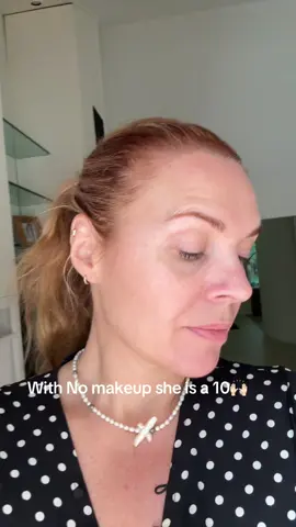 Trying the “With no makeup she is a 10! This is how 47 looks like! I am not big with putting lots of makeup as you will see on my feed I love that no makeup makeup look. But I loooove good skincare!  #nomakeupchallenge #nomakeup #trendingsong #over40 #withnomakeupshea10 