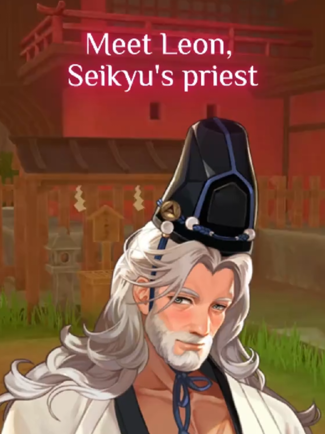 Meet Leon, Seikyu's priest! He might be a little older than some of our other romanceable villagers, but with age comes wisdom! #TalesOfSeikyu #RomanceGame #LifeSim #LifeSimGame #romance 