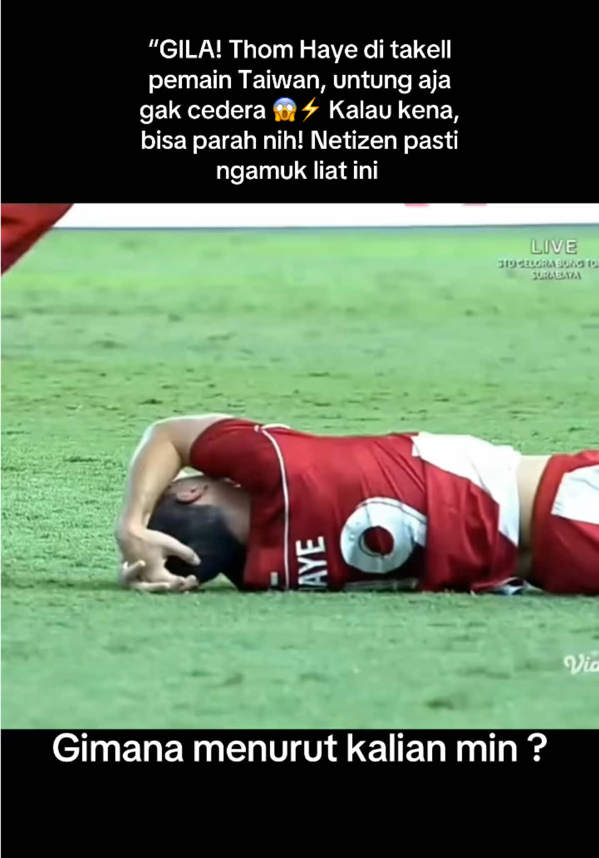 Thom Hayie kena sliding keras dari pemain Taiwan, untung tidak cedera 💪⚽ Aksi ini menunjukkan intensitas duel di lapangan tetap tinggi #timnasday #timnasindonesia🇮🇩 #creatorsearchinsights #timnasindonesia 
