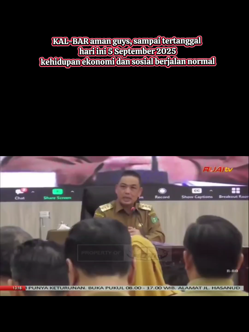 KAL-BAR aman guys, sampai tertanggal  hari ini 5 September 2025 kehidupan ekonomi dan sosial berjalan normal seluruh wilayah KAL-BAR terkendali  berkat kerja sama pemerintahan, kepolisian,  warga, serta tokoh2 agama dan suku  saling menjaga kedamaian 👍👍🙏🙏 #demodpr  #kalbar  #toleransi  #beritaupdate  #gubernurkalbar 