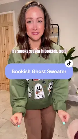 It's spooky season in BookTok, too!! Grab your October Book Club outfit NOW!! 👻🎃📚 #BookTok #ghostsweatshirt #bookclub #bookishhalloween #halloweenbooktok Ghost reading book sweatshirt Bookish Halloween apparel Spooky season attire Spooky season bookclub attire Spooky season book sweatshirt Bookish ghost sweatshirt