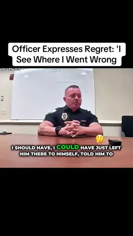 Officer Expresses Regret: 'I See Where I Went Wrong#cops #copsusa #police #copsoftiktok #fyp 
