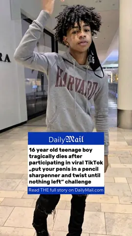 Breaking News🚨16 year old teenage boy tragically dies after participating in viral TikTok „put your penis in a pencil sharpenner and twist until nothing left“ challenge😳 #news #breakingnews #dailymail #shockingnews #newsattiktok