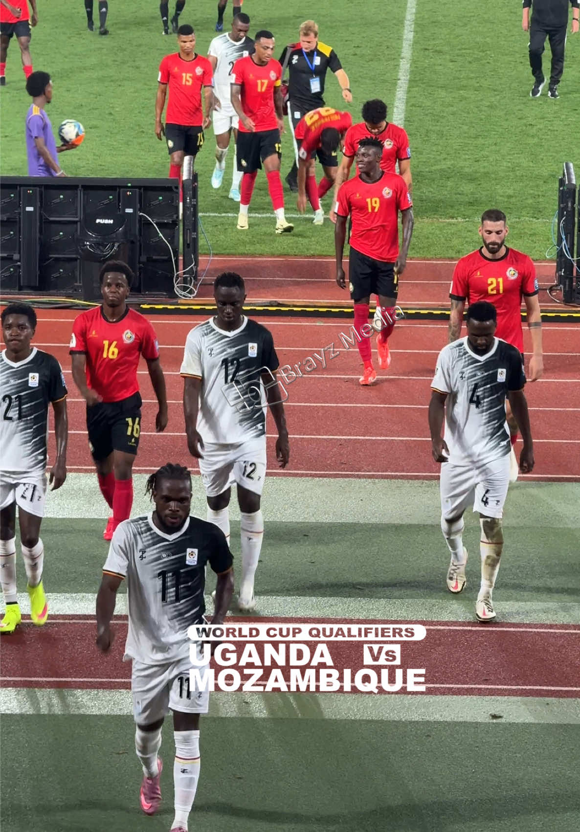 🏟️ 45 minutes gone, still no goals! Uganda 🇺🇬 0–0 Mozambique 🇲🇿 – who will break the deadlock? ⚡ #UgandaCranes #Mozambique #FootballLive #WorldCupQualifiers #FYP