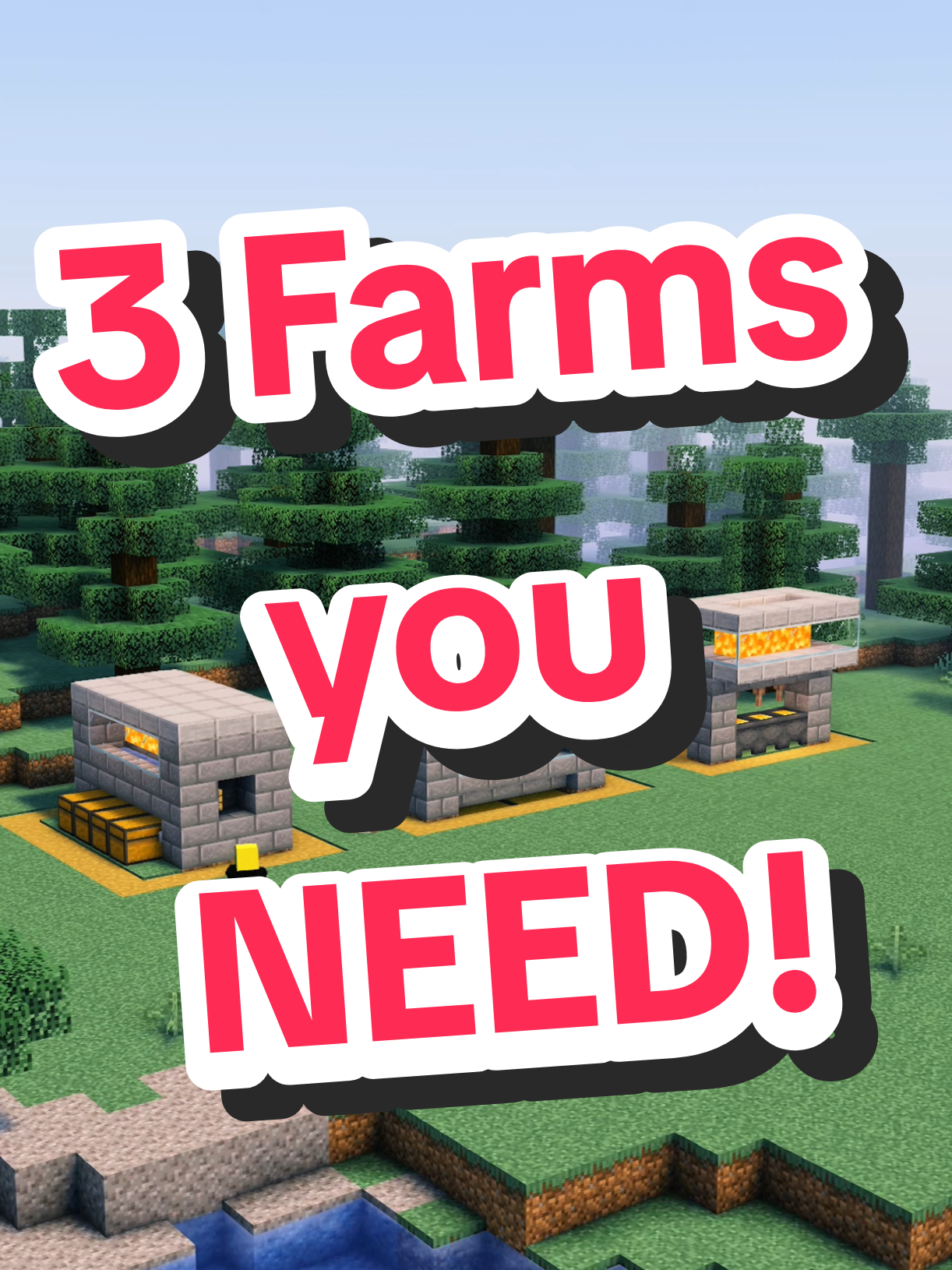 3 Starter Farms you NEED in Minecraft! #minecraftusa #Minecraft #minecrafttutorial #minecraftbuilding #minecraftfarm 