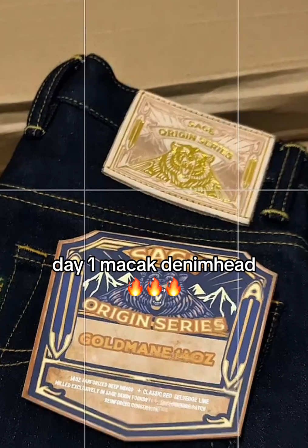 Day 1 jadi kecemplung jadi newbie di dunia denim, ampun suhu 🙏 #sagedenim #goldman14oz #pamerindenimlo #rawdenim