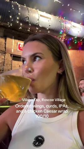 Love a cold beer and a crunchy wrap. 100/10. Amazing. Great vibes amazing food. Be prepared for a wait on food so don’t go when you’re in a rush! Go when you have a second to kick back and chill. #chicagorestaurants #chicagochickencaesarwrap #villagetap #roscoevillage 