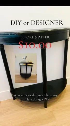 DIY or DESIGNER? Let’s save money and show budget friendly solutions. I bought this $10 accent table at a thrift store and saw its potential.  I added real brass trim to the wood with metal glue. I fixed the wood table and it looks incredible. Luxe on a budget!  I’ll link products I used in my Amazon favorites.  #DIY #diyfurniture #interiordesigner #brass #luxeonabudget 