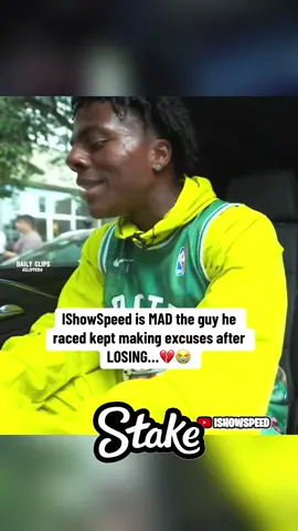 IShowSpeed is MAD the guy he raced kept making excuses after LOSING…💔😭                    | Daily Clips | #ishowspeed #fyp #speed 