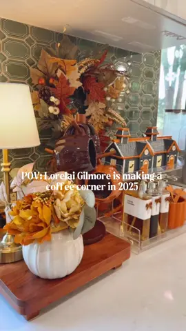 POV: Lorelai Gilmore is making a coffee corner in 2025 ☕️ 🤎🍂 #coffeetiktok #pumpkinspice #gilmoregirls #cozyathome #fallvibes 