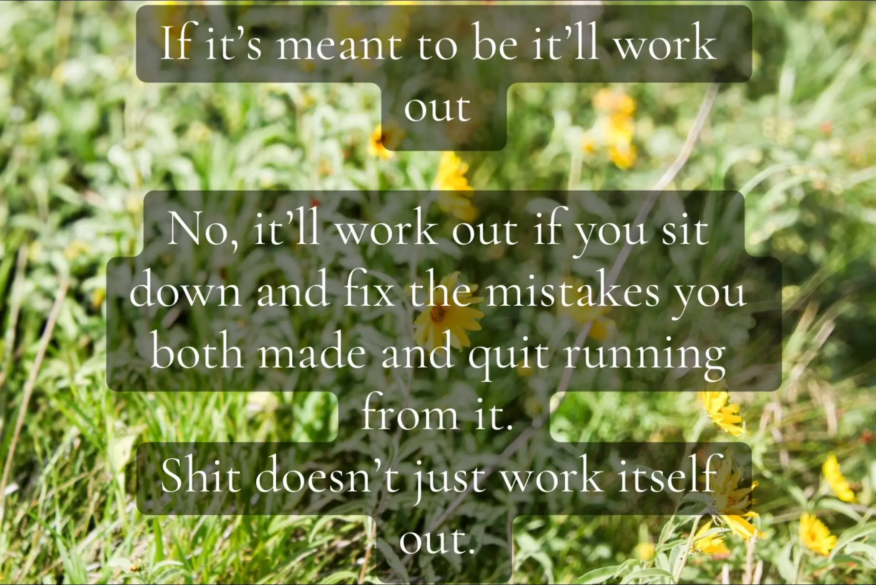 Sometimes love isn’t about waiting for fate, it’s about communication, growth, fixing mistakes, and putting in the work. Don’t run from the problems, face them head-on and choose to grow together.  #nothingchangesifnothingchanges #growthmindset #relationshipquotes #SelfImprovement #HealingJourney #fixittogether #motivationaltiktok #foryoupage #fypシ 