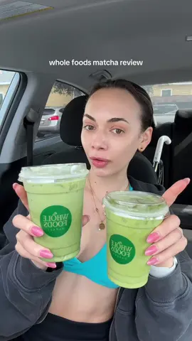 trying MATCHA from whole foods! i got the berry chantilly matcha, and the brown butter cookie matcha latte 🍵 #wholefoods #wholefoodsmatcha #matcha #matchareview #TasteTest 