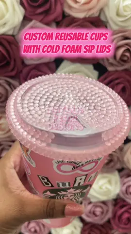 Open for custom cold cups. Tons of designs to choose from all discounted right now. Reusable lids for cold foam and whipped cream dome lids available. Add rhinestones or regular clear ones #customcups #icedcoffeeathome #matchalatte #coldfoamathome #coffeecups 