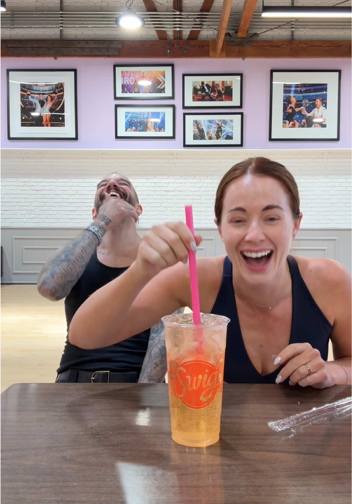 All it took was one sip 🤭😂 @Mark Ballas 