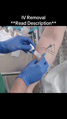 FYI, all my video courses are 30% off with larger discounts on “bundles”, AND they all come with continuing education (which often makes them eligible for reimbursement from your employer 😉)! If you want to learn how to insert and maintain peripheral IVs and/or draw blood, just click the link in my profile or head to www.theivguy.com/courses 😊 . IV removal isn’t complicated, but I see it done wrong way too often. If done incorrectly it hurts (ask me how I know 😉), and can cause further damage to the vein. . When discontinuing an IV, first remove all tape and dressings. If the patient has fragile skin or a statlock was used, alcohol will help prevent skin tears. Rub the edges with a stack of alcohol pads, then continue rubbing under the dressings as you remove them. . When all the tape/dressings are removed from the skin, fold a stack of gauze twice and hold it over the insertion site. DO NOT PUT PRESSURE DOWN UNTIL THE CATHETER IS COMPLETELY REMOVED. . Pull the catheter out slowly (faster is not less painful), and as soon as it exits the skin, put pressure down with your gauze. . Inspect the catheter to ensure that it is intact. If it isn’t, or you suspect that a piece of catheter was left in the patient, contact the physician. . Place a piece of tape crosswise over the gauze, stretching each side slightly before securing it to the skin. This will create a sort of pressure dressing and prevent bruising and bleeding from the site. . #nurse #nursing #rn #rnlife #nurselife 