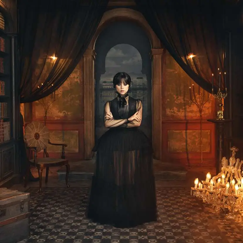 All dressed up and ready to woe. #WednesdayNetflix