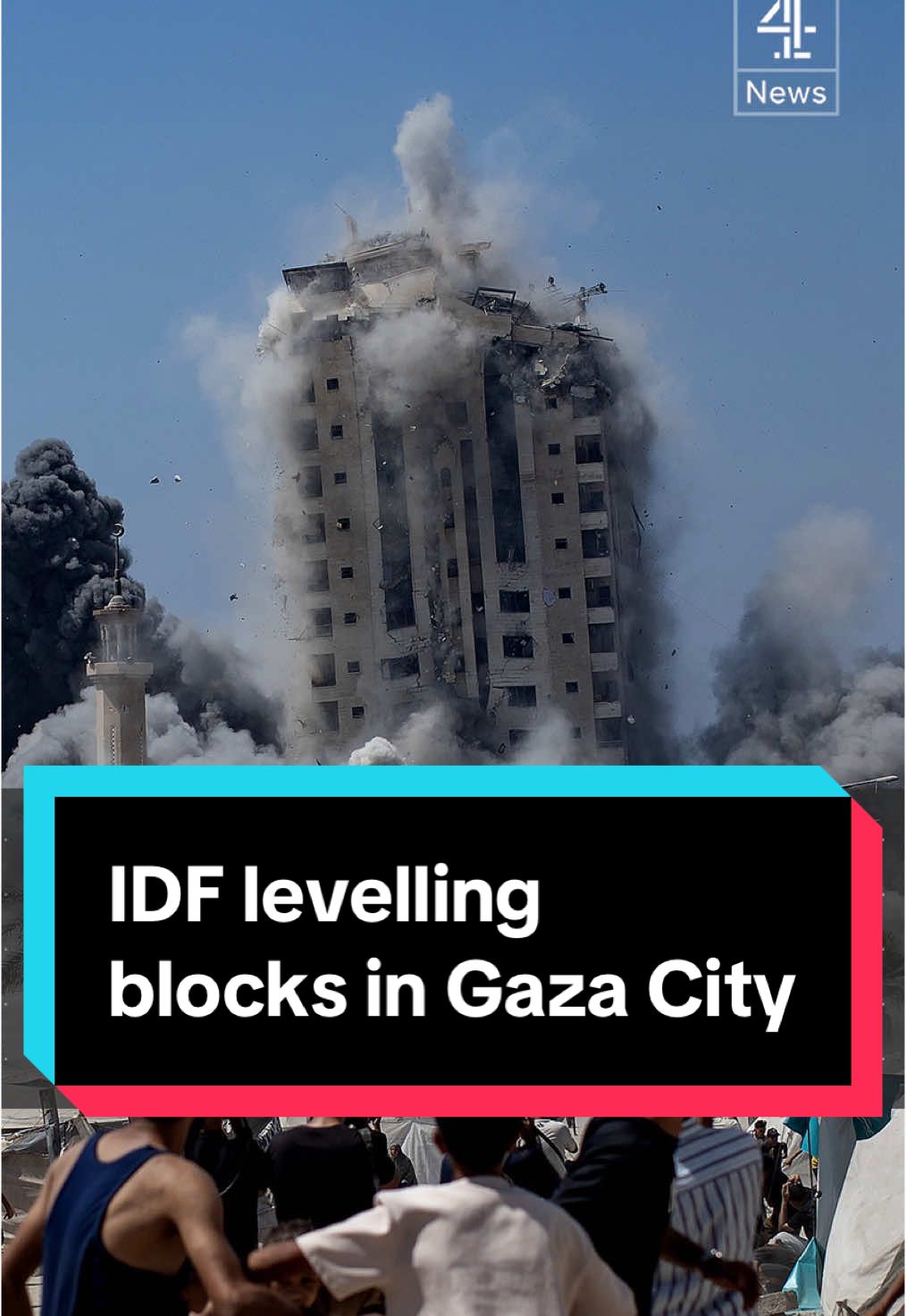 A tower block that had been sheltering displaced families in Gaza City has been razed to the ground by the IDF, with Israel vowing to level more structures they claim are being used by Hamas. Israel's Defence Minister today warned the ‘gates of hell’ were opening in Gaza. Across the enclave, at least 44 people were killed by Israeli fire today. #Gaza #Israel #War #News #Channel4News 