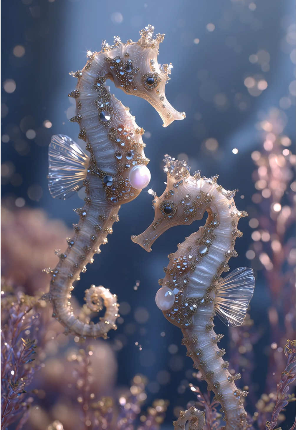 Beauties of the sea 🫧 #seahorse #seacreatures #oceanaesthetic #etherealbeauty #underwaterworld 