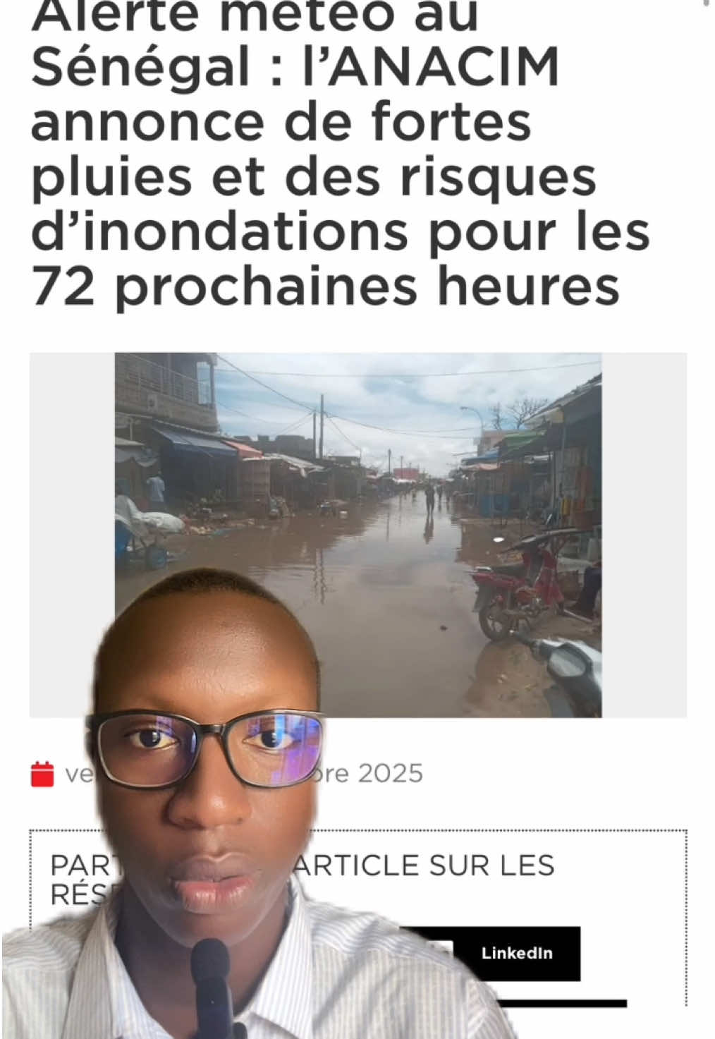 Le Sénégal fait face à une alerte météo majeure, avec de fortes pluies attendues et des risques d’inondations du 5 au 7 septembre 2025. Ces prévisions ont été relayées par le ministre de l’Hydraulique, M. Cheikh Tidiane Dièye, qui a appelé la population à la plus grande vigilance. #senegalaise_tik_tok🇸🇳pourtoichallenge #information #senegal #tiktoksenegal🇸🇳 #pourtoi 