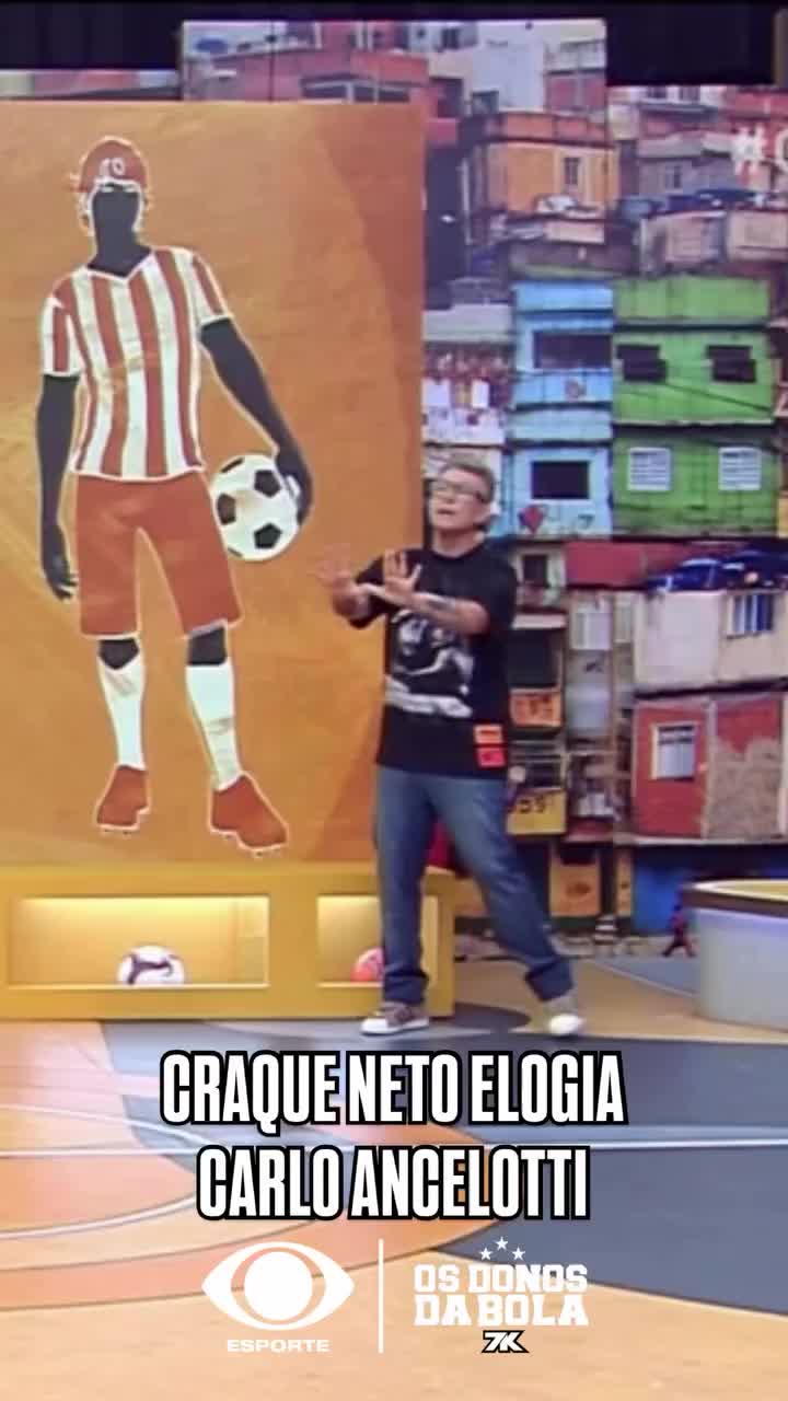 EMBAÇADO! 👏👏 Durante o #OsDonosDaBola7K, Craque Neto afirmou que, se o Brasil ainda tem esperança de conquistar o hexacampeonato, é por conta de Carlo Ancelotti e não dos jogadores!