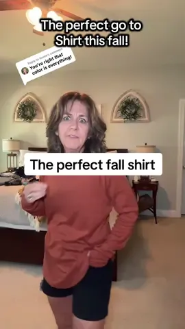 Replying to @Koren the perfect shirt for fall!  Did you see the color choices?! So many. #falloutfits #falloutfitideas #fallfashion #staplepieces 